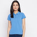 Ketex Sky Blue Cotton Blend Polo Neck Tshirt